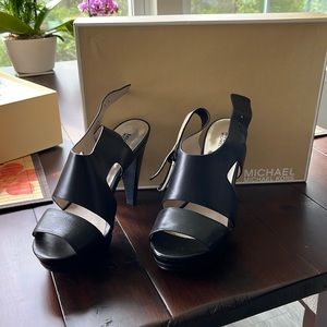 Michael Kors leather heels, size 8.5 like new.